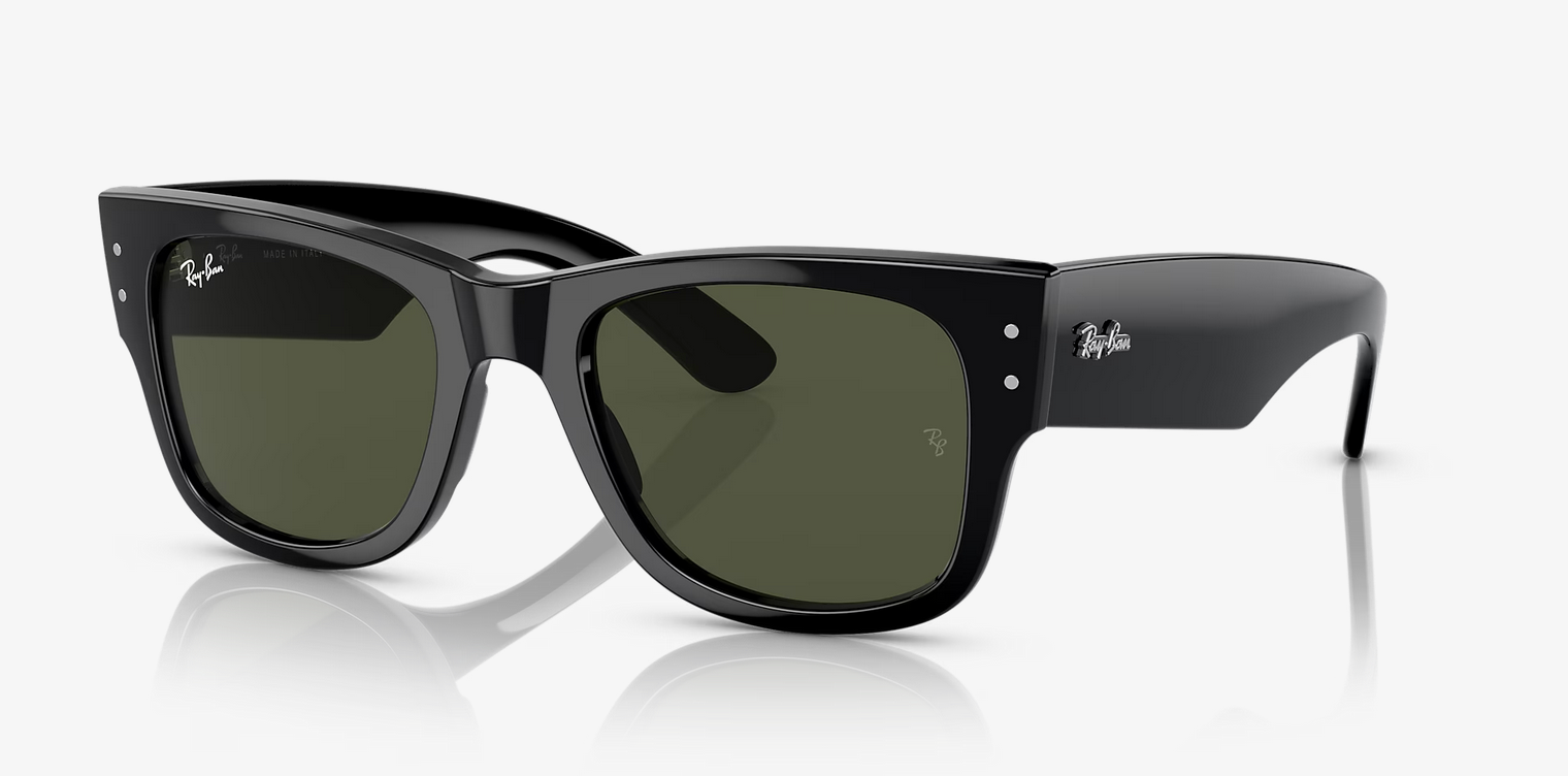 Lentes de sol Ray-Ban Mega Wayfarer RB0840S S - Negro Pulido – Verde