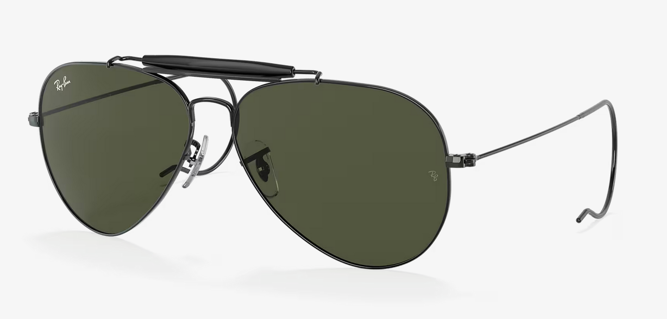 Lentes de sol Ray-Ban Outdoorsman RB3030 L - Negro - Verde