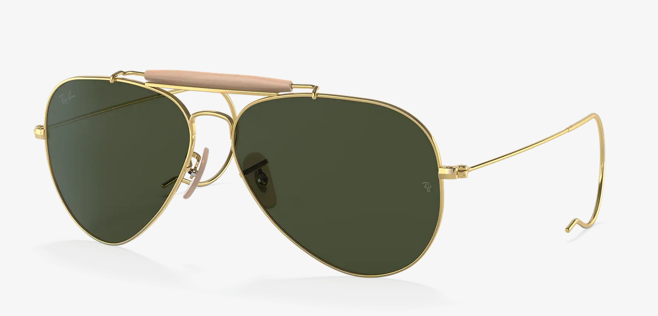 Lentes de sol Ray-Ban Outdoorsman | Aviation Collection RB3030 L - Dorado - Verde