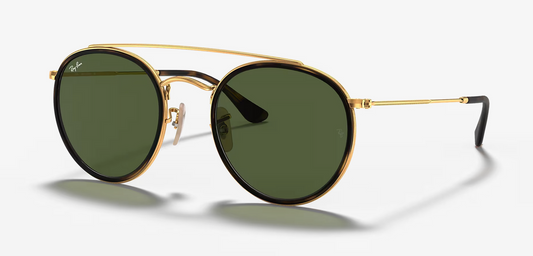 Lentes de sol Ray-Ban Round Double Bridge RB3647N S - Dorado - Verde Classic