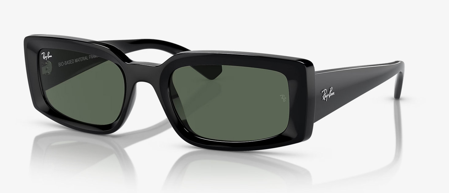 Lentes de sol Ray-Ban Kiliane Bio-Based RB4395 M - Negro - Verde Obscuro