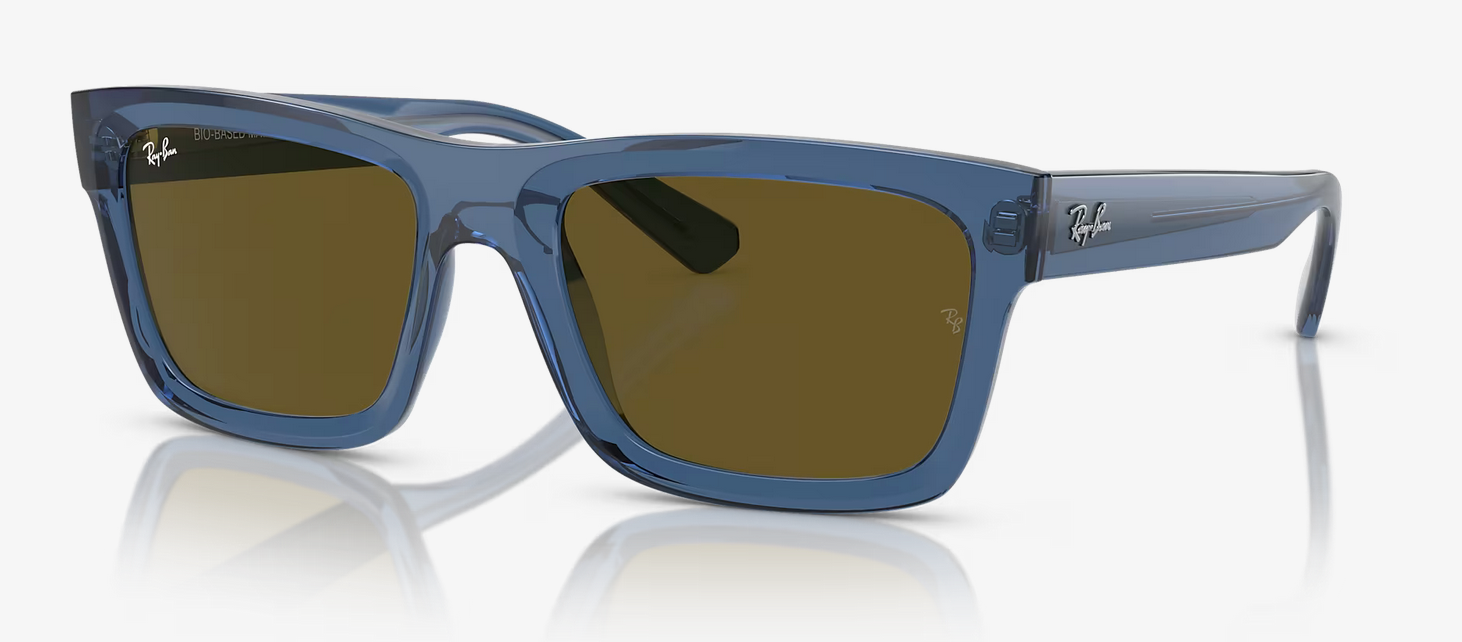 Lentes de sol Ray-Ban Warren Bio-Based RB4396 M - Azul Obscuro Traslúcido - Marrón Obscuro M