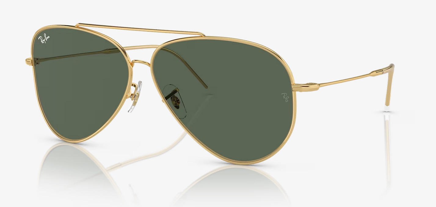 Lentes de sol Ray-Ban Aviator Reverse RBR0101S L - Dorado - Verde L