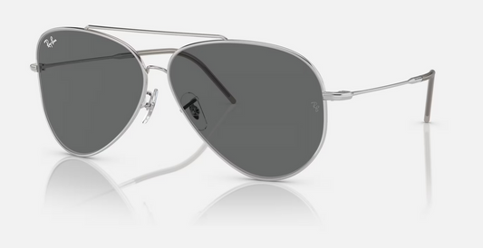 Lentes de sol Ray-Ban Aviator Reverse RBR0101S XL - Plateado - Gris Obscuro XL