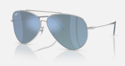 Lentes de sol Ray-Ban Aviator Reverse RBR0101S XL - Silver - Dark Grey Mirror Turquoise XL