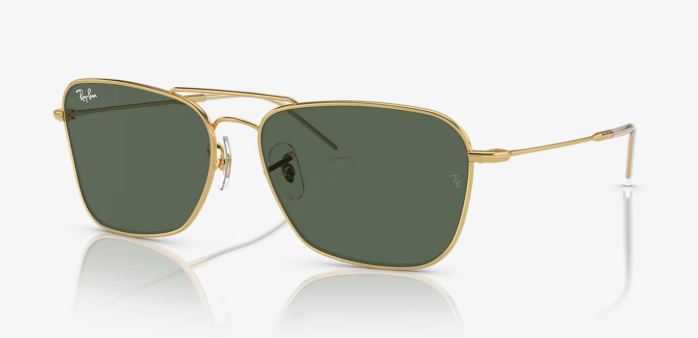 Lentes de sol Ray-Ban Caravan Reverse RBR0102S L - Dorado - Verde