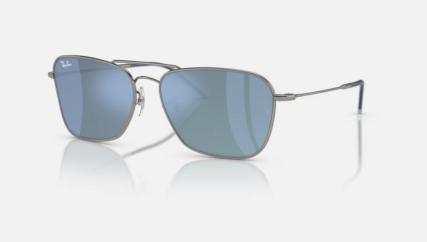 Lentes de sol Ray-Ban Caravan Reverse RBR0102S L - Gris Plomo - Azul Claro