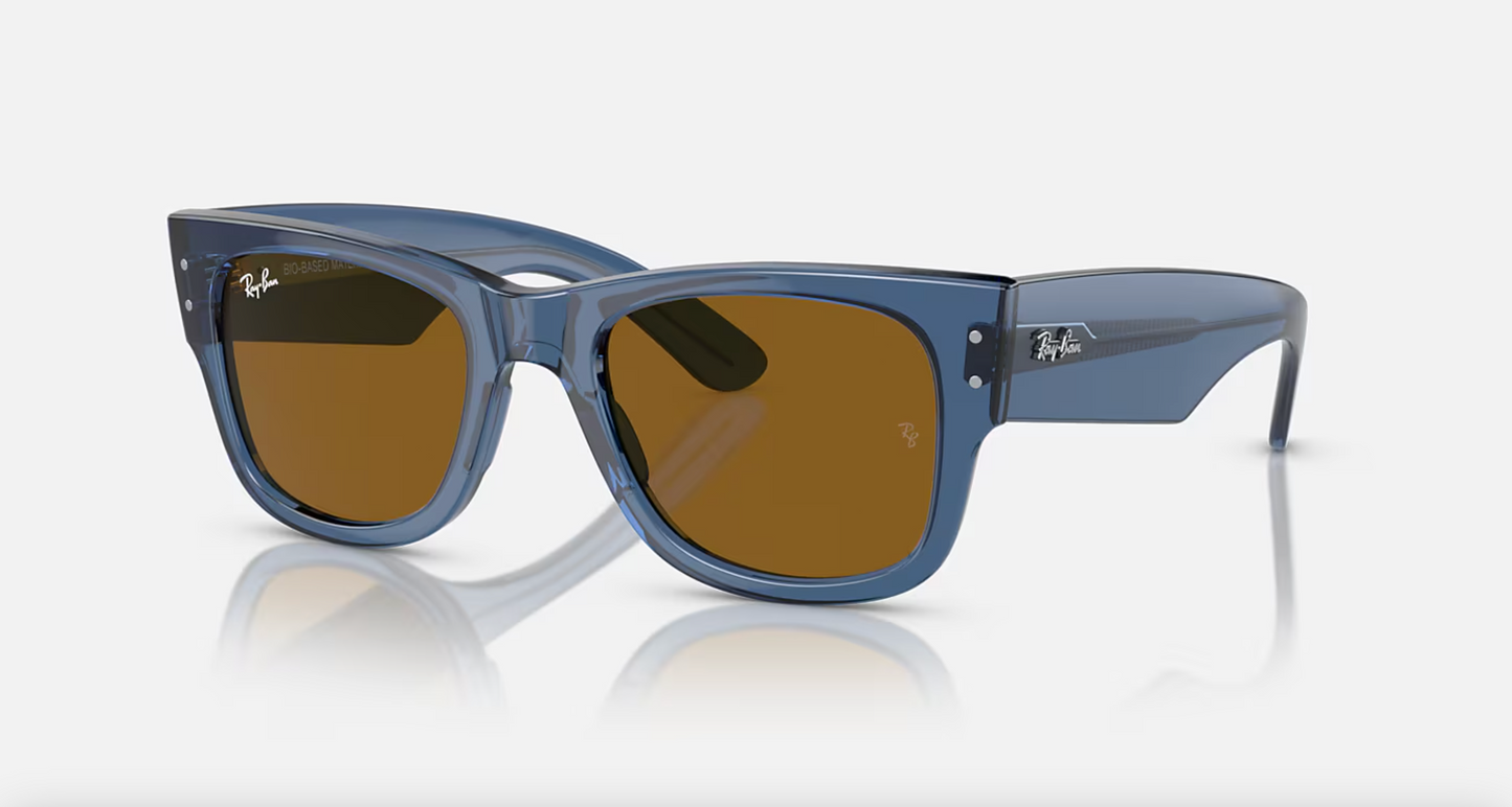 Lentes de sol Ray-Ban Mega Wayfarer Bio-Based RB0840S - transparent-blue-brown