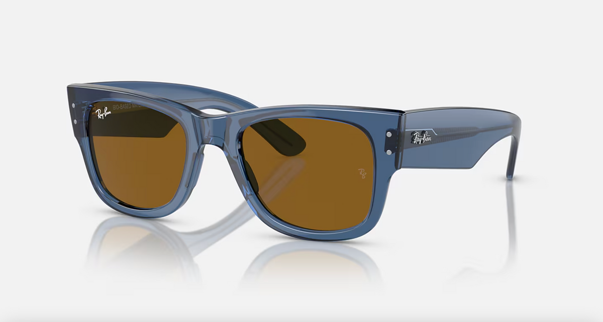 Lentes de sol Ray-Ban Mega Wayfarer Bio-Based RB0840S - transparent-blue-brown