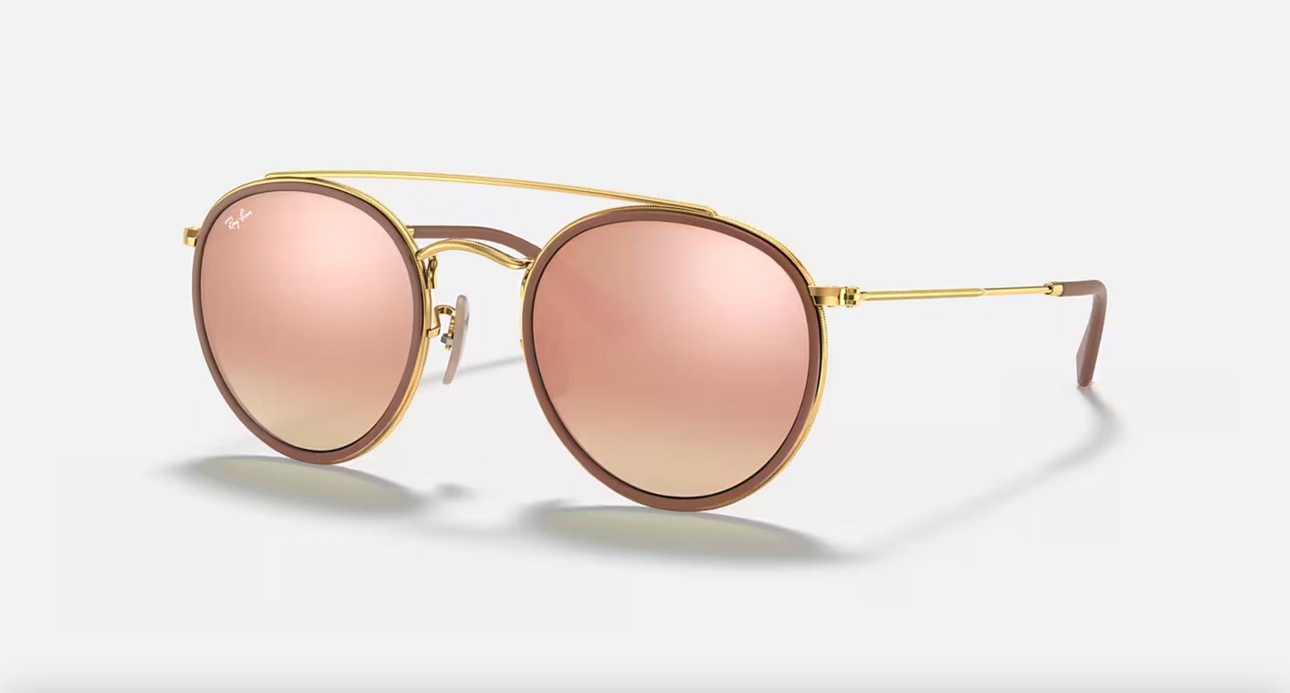Lentes de sol Ray-Ban Round Double Bridge RB3647N - arista-brown-gradient-mirror-pink