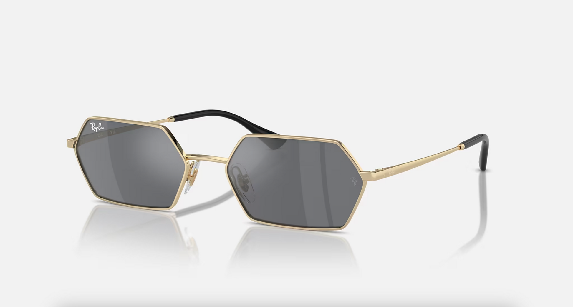 Lentes de sol Ray-Ban Yevi RB3728 - Light Gold - Dark Grey Flash Silver