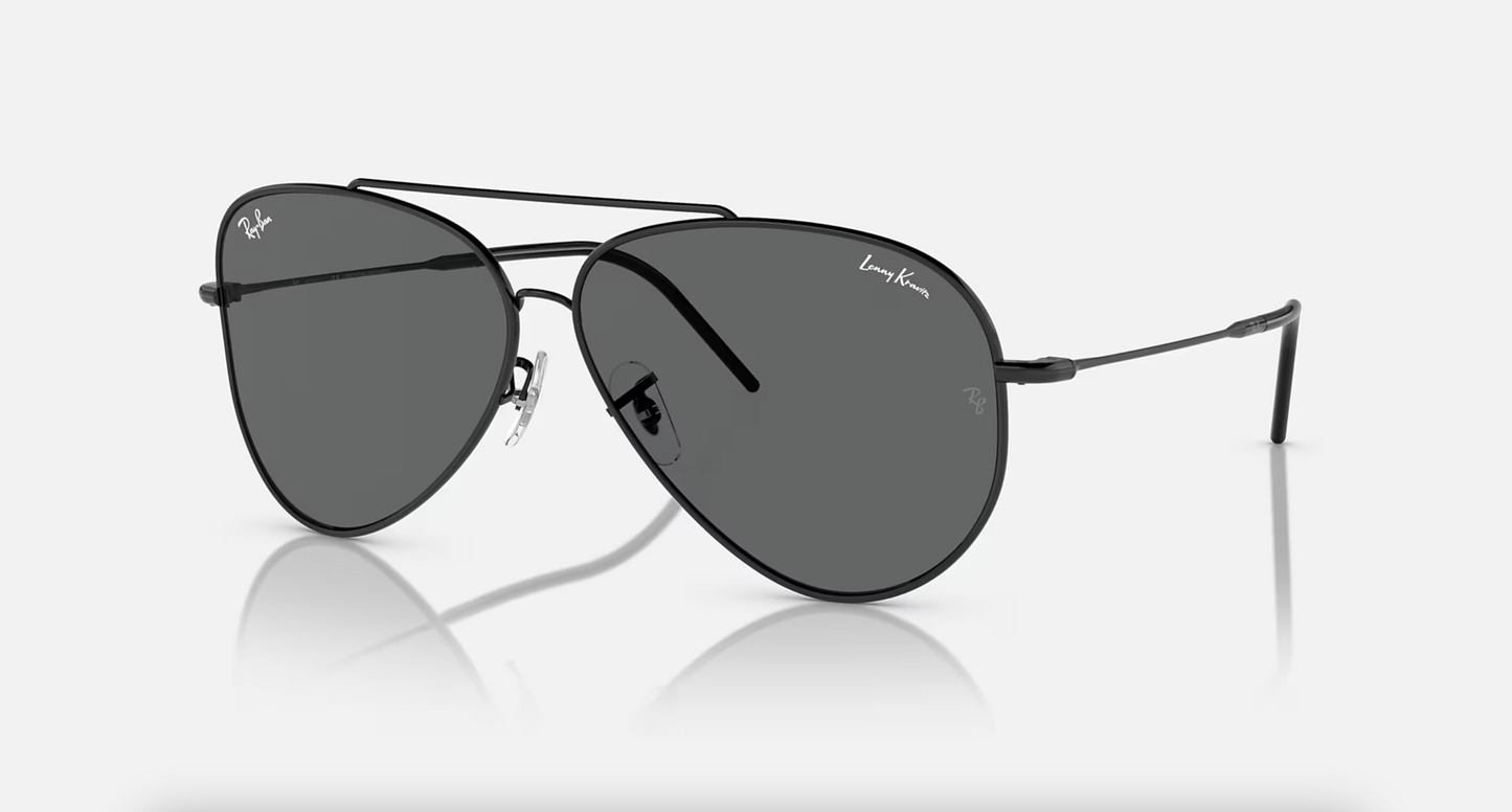 Lentes de sol Ray-Ban Lenny Kravitz Aviator Reverse RBR0101S XXL - Negro -Gris Oscuro