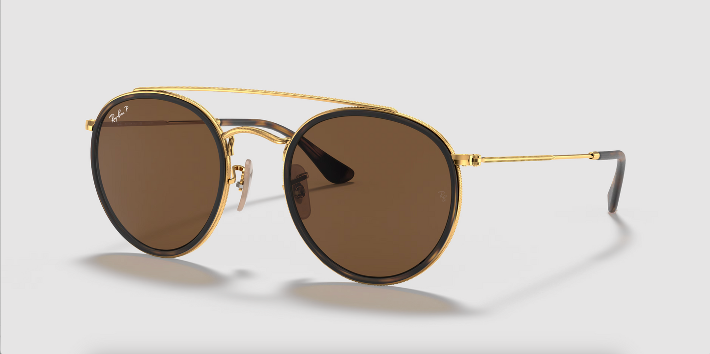 Lentes de sol Ray-Ban Round Double Bridge RB3647N S - Dorado - Marrón