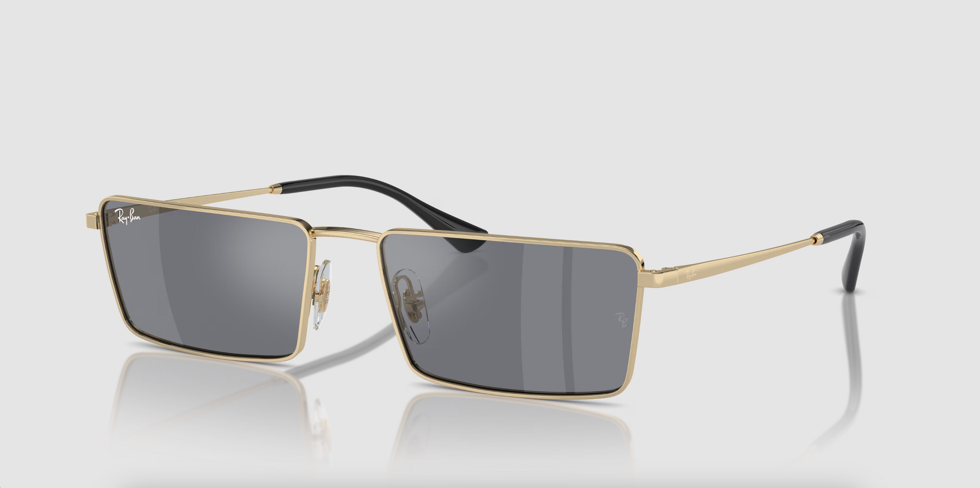 Lentes de sol Ray-Ban Emy Bio-Based RB3741 - Dorado Claro - Gris Oscuro y Plateado Flash Espejeado